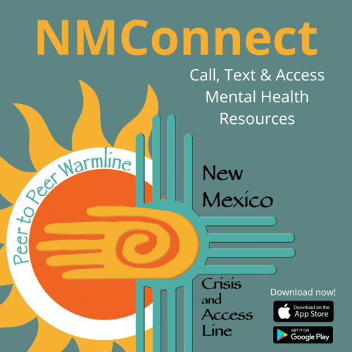 NMConnect app call text and access mental health resources
