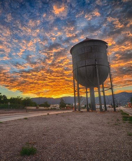 Water Tower at Sunset